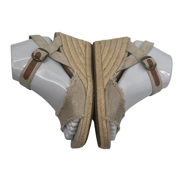 Lucky Brand Mindra Natural Plat Wedge Sandals Size 6 Women’s - Picture 7 of 9